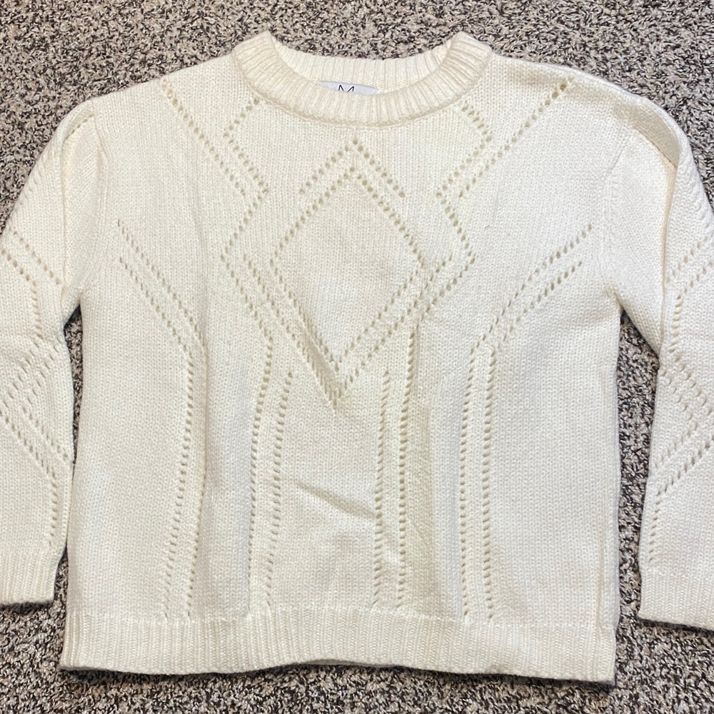 Magaschoni Cream Women's Crew Neck Sweater - Picture 3 of 5